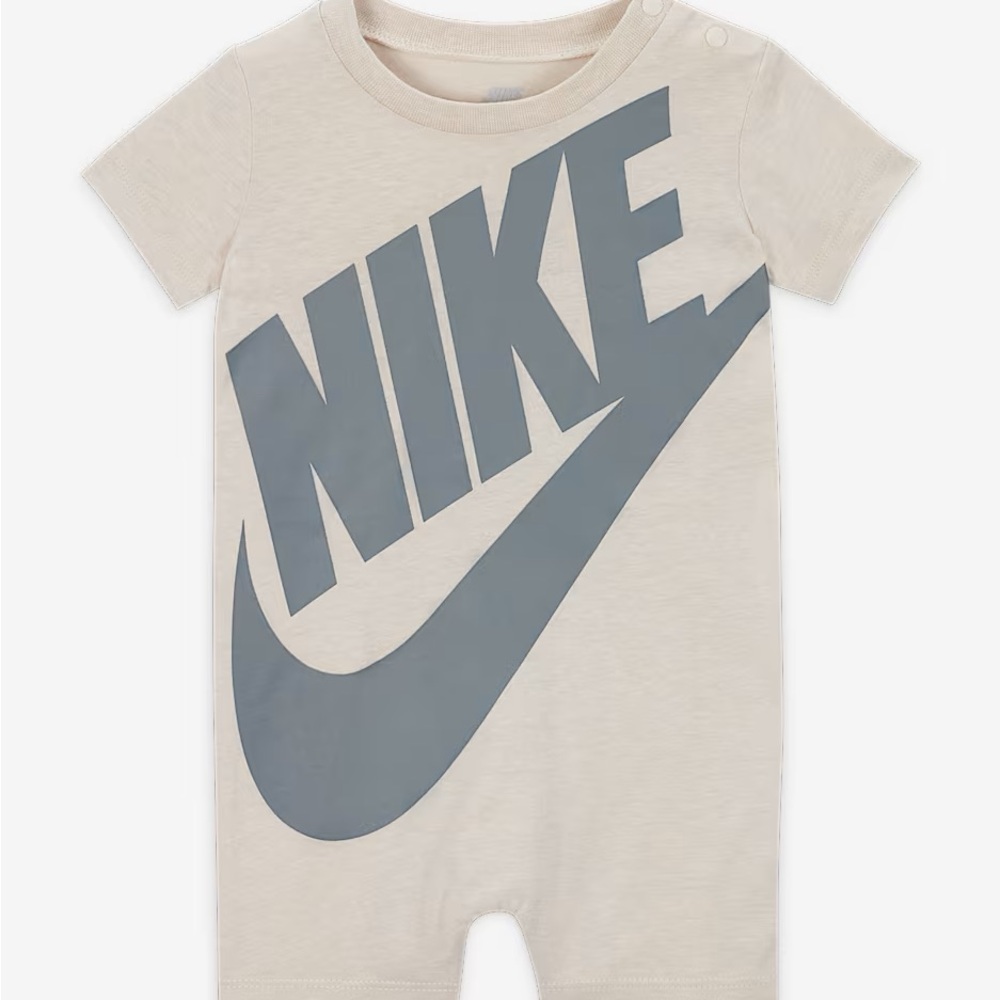 Nike Infant Romper in Cream and Gray